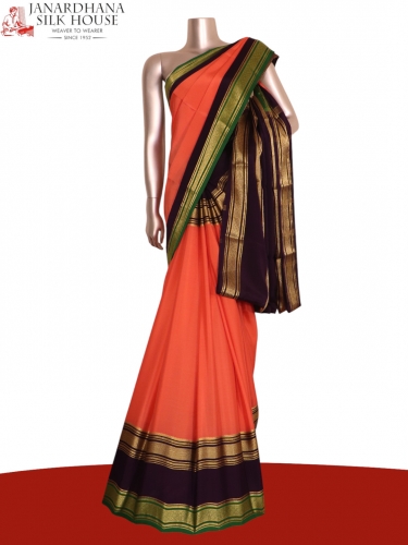 Pure Multi Contrast Mysore Crepe Silk Saree